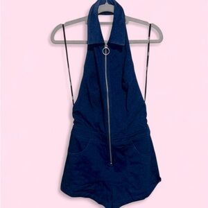 Forever 21 Denim Blue Halter Jumpsuit